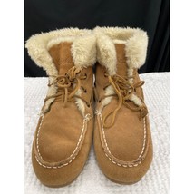 Cabela&#39;s Womens Brown Leather Lace Up Slipper Boot Size 10 SKU 1499 - $21.03