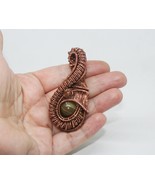 Agate and citrine, Copper Pendant, Wire wrapped gemstones, Handmade Neck... - $67.49 CAD