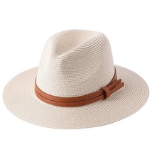 New Natural Panama Soft Shaped Straw Hat Summer Women/Men Wide Brim-56-58-59-60 - £13.42 GBP