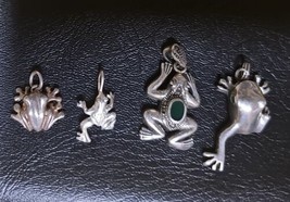 Lot 925 Silver Frog Charms Pendants - £54.50 GBP