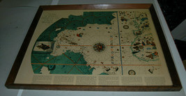 OLDEST MAP OF THE NEW WORLD from American Heritage Magazine Vintage Framed - £23.42 GBP