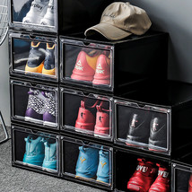 8 Pcs Men Drop-Front Clear Shoe Box Container Women Stackable Sneaker Organizer - £103.10 GBP