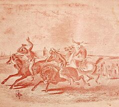 1891 Horse Racing Native Americans Plate Print Victorian Indian Wars His... - $29.99