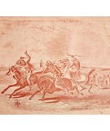 1891 Horse Racing Native Americans Plate Print Victorian Indian Wars His... - $29.99