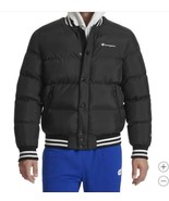 Champion Mens Puffer Jacket Black Bomber Pockets Water-Resistant Lined - $1,454.72 MXN
