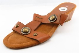 Nine West Slides Brown Leather Women Shoes Size 8 Medium - £15.87 GBP