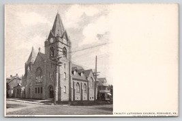 Perkasie PA Trinity Lutheran Church and P &amp; R Railway Station c1905 Postcard N25 - £10.22 GBP