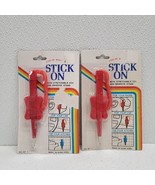 Vintage NOS Stick-On Ball Pen w/ Red Stretchable Cord &amp; Adhesive Stand - $26.93 CAD