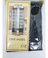 One Black Sheer 40&quot; x 84&quot; Rod Pocket Window Curtain Single Panel Interiors  - $16.39 CAD