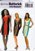 Butterick Sewing Pattern 5554 Dress Paneled Misses Size 16-22 - $8.66