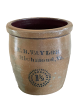 Exceptional Antique E. B. Taylor Richmond VA 1 1/2 Gallon Glazed Stonewa... - £315.02 GBP