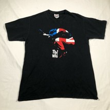 The Who Shirt Size M Black UK British Flag Spellout Short Sleeve Logo Co... - £10.85 GBP