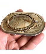 Western Belt Buckle Cowboy Cowgirl Gold/Silver Tone Cabochon Styled Stone - $171.06 MXN