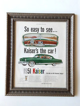 1951 Kaiser Automobile Original VTG Magazine Ad Framed Under Glass Sedan Auto - £27.95 GBP