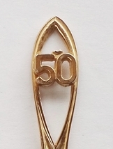 Collector Souvenir Spoon 50th Anniversary Rhinestones Goldtone - $2.99