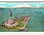 Statue of Liberty Airplane View New York City NY NYC UNP Unused WB Postc... - $2.92