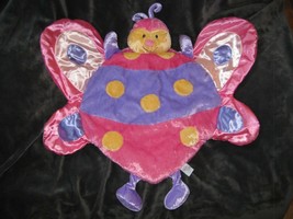28x28 BABY GUND Butterfly BLUSH Playmat Plush Velour Satin Blanket Lovey... - £23.70 GBP