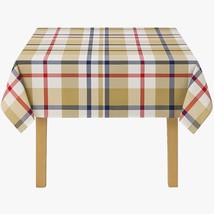 Fannel Back Vinyl Tablecloth 52x52 Square Indoor Outdoor Waterproof Striped - €7,69 EUR