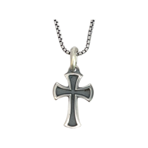 David Yurman Authentic Estate Small Cross Necklace 18&quot; Silver 2.8 mm DY350 - £269.86 GBP
