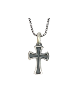 David Yurman Authentic Estate Small Cross Necklace 18&quot; Silver 2.8 mm DY350 - £271.72 GBP