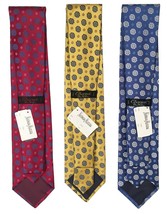 NEW $250 Charvet Pure Silk Tie!   Blue, Red or Yellow  Medallion Pattern - £81.18 GBP