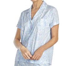 LAUREN RALPH LAUREN Womens Printed Short Sleeeve Top Size Medium Color Blue - £20.18 GBP