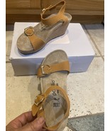 Birkenstock WOMENS SIZE 7 NARROW Papillio Soley Wedge Sandals Burnt Orange - $1,825.36 MXN