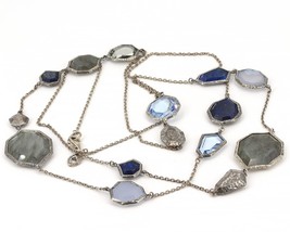 Retired Silpada Sterling LAPIS OF LUXURY Chalcedony Labradorite Necklace N3093 - £103.90 GBP