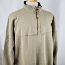 Vintage Russell Athletic Sweatshirt Adult XL Pullover 1/4 Zip Green Cott... - $17.99