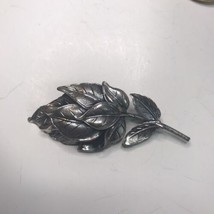 Vintage Botticelli Leaf Brooch Silver Tone Brushed - £17.93 GBP