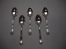 SET OF 5 Sugar SPOONS SILVER Plated WM A ROGERS Ornate HANDLE Design - £7.90 GBP