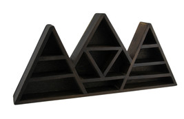 Scratch &amp; Dent Dark Brown Wooden Geometric Triangle Crystal Display Shelf - £31.54 GBP