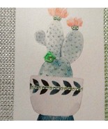 WALL ART PHOTO REPRO. NEW FAUX CANVAS &quot;CACTUS FLOWER &quot;  HAND EMBELLISHED - €10,03 EUR