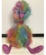 JELLYCAT LONDON Rainbow Pom Pom Bird Plush Fluffy Large 21&quot; Ostrich Mult... - £31.13 GBP