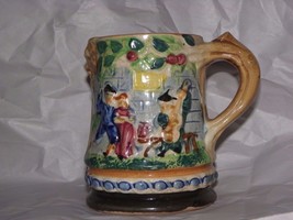 Vintage Bright Colored Japan Majolica Style Mug Stein Cup 1920:s 5&quot; - $20.79