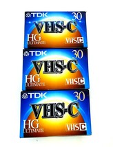 TDK VHS-C HG Ultimate Lot of 3 Blank Tapes - sealed. - $14.03