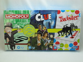 Monopoly Clue And Twister 3 In 1 Games Hasbro 2020 Bilingual New Open Box - $32.25