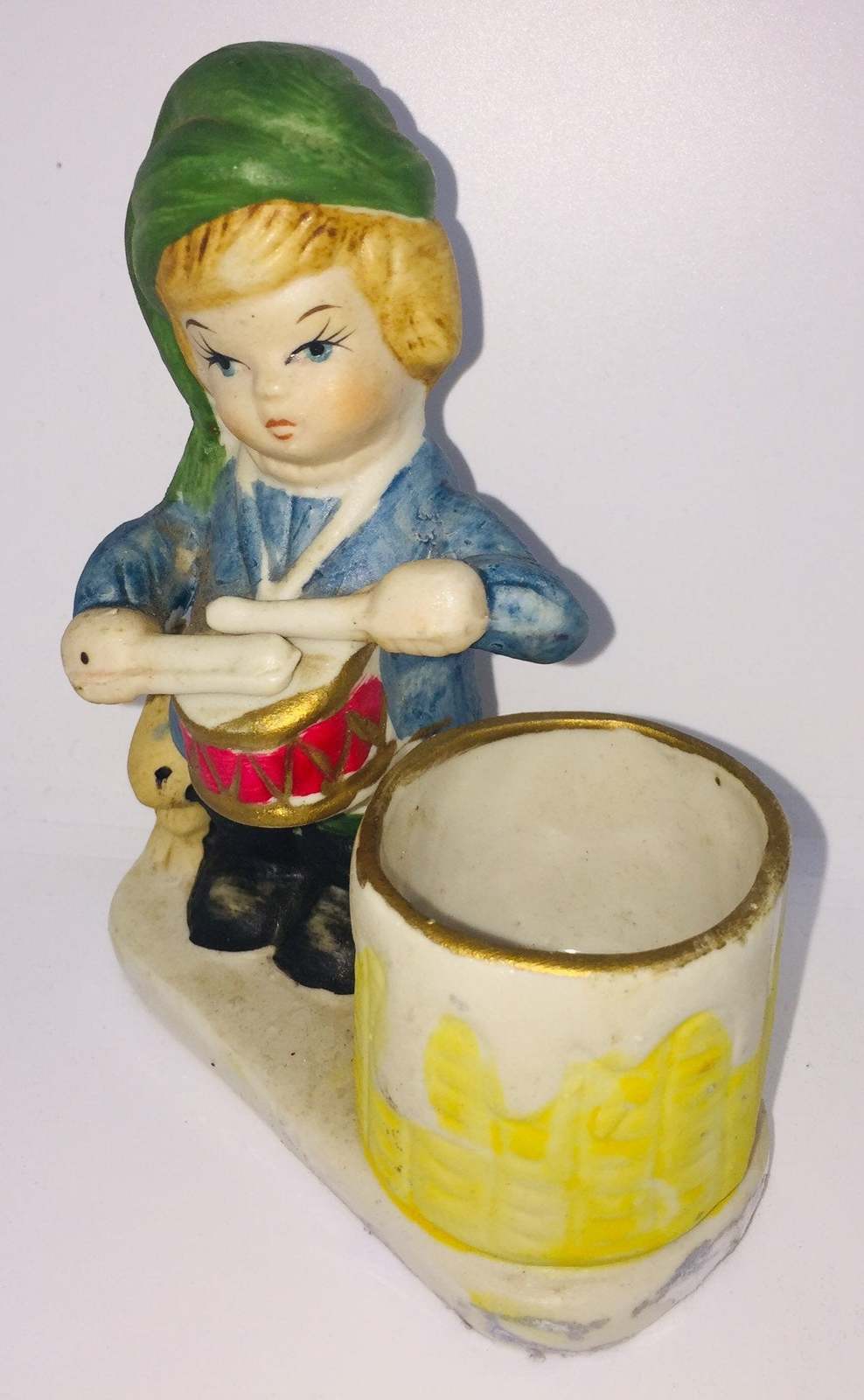 Vintage Christmas Luvkins Little Drummer Boy Candle Holder - $21.99
