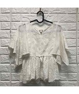 Cat &amp; Jack floaty eyelet white 100% cotton top size S small (6-6x) - $29.03 CAD