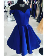 Royal Blue Off the Shoulder Prom Dress Homecoming Dress Short - £87.92 GBP