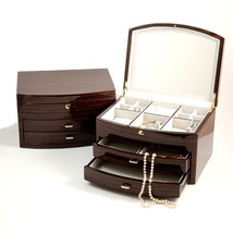Bey-Berk International BB594EBN Lacquered Ebony Zebra Wood Jewelry Box - £210.87 GBP