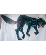 Vtg Die Cut Beistle Co Jointed One Sided Scary Cat Halloween Decoration ... - £39.41 GBP
