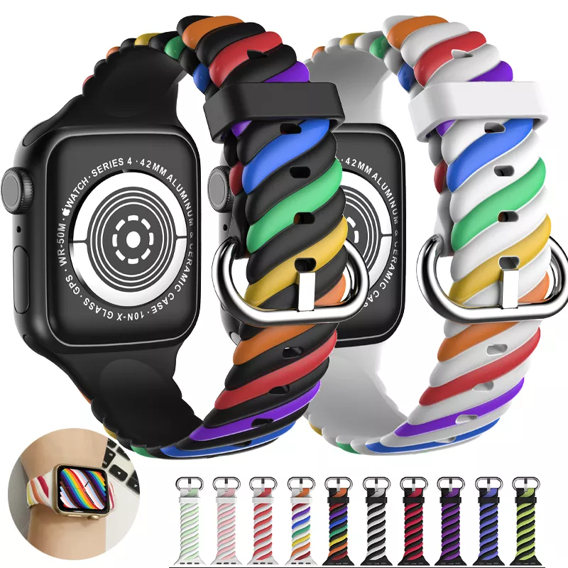 Silicon Colorful Watchband For Smarwatch Series 1/2/3/4/5/6/SE - £11.01 GBP
