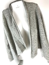 Olivia Sky Sweater Size L Gray Duster Open Front Cardigan Ribbed lagenlook - £11.67 GBP