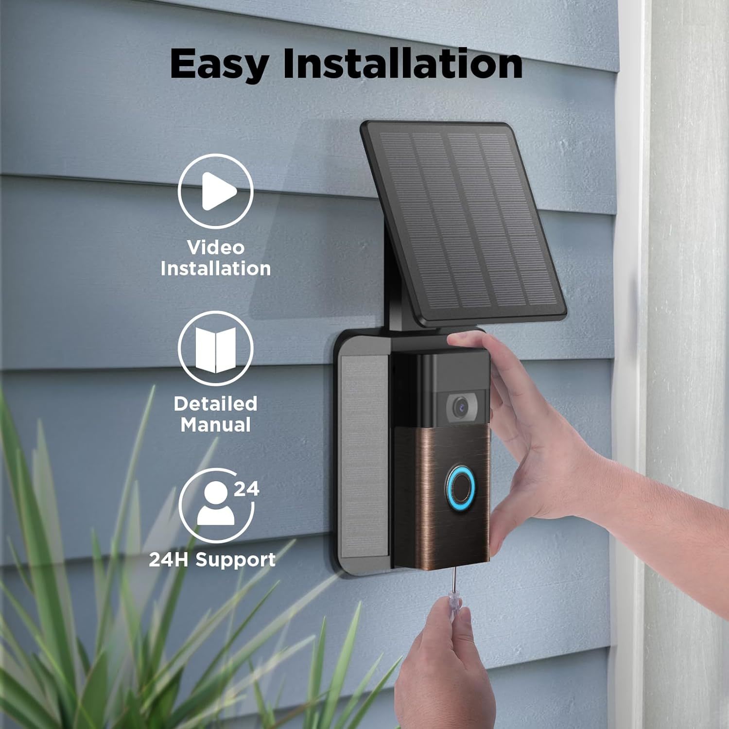 2023 Upgrade Solar Charger Doorbell Mount Compatible With Rlng Video