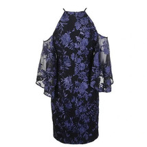 Lauren Ralph Lauren Sz 4 Womens Cold Shoulder Dress Floral Blue Black La... - £25.41 GBP