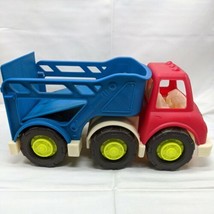 Vintage Byou Red Blue 1&#39; Construction Dump Truck Boy Children&#39;s Toy - £29.26 GBP