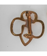 Vintage Brownie Scouts Lapel Pin Gold Tone Metal Trefoil Member Uniform ... - $27.41 CAD