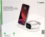 Belkin 3-in-1 Fast Wireless Charging Stand for iPhone 14 13 Apple Watch ... - $31.92