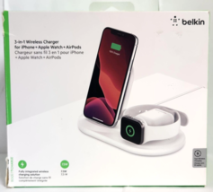 Belkin 3-in-1 Fast Wireless Charging Stand for iPhone 14 13 Apple Watch ... - £25.14 GBP